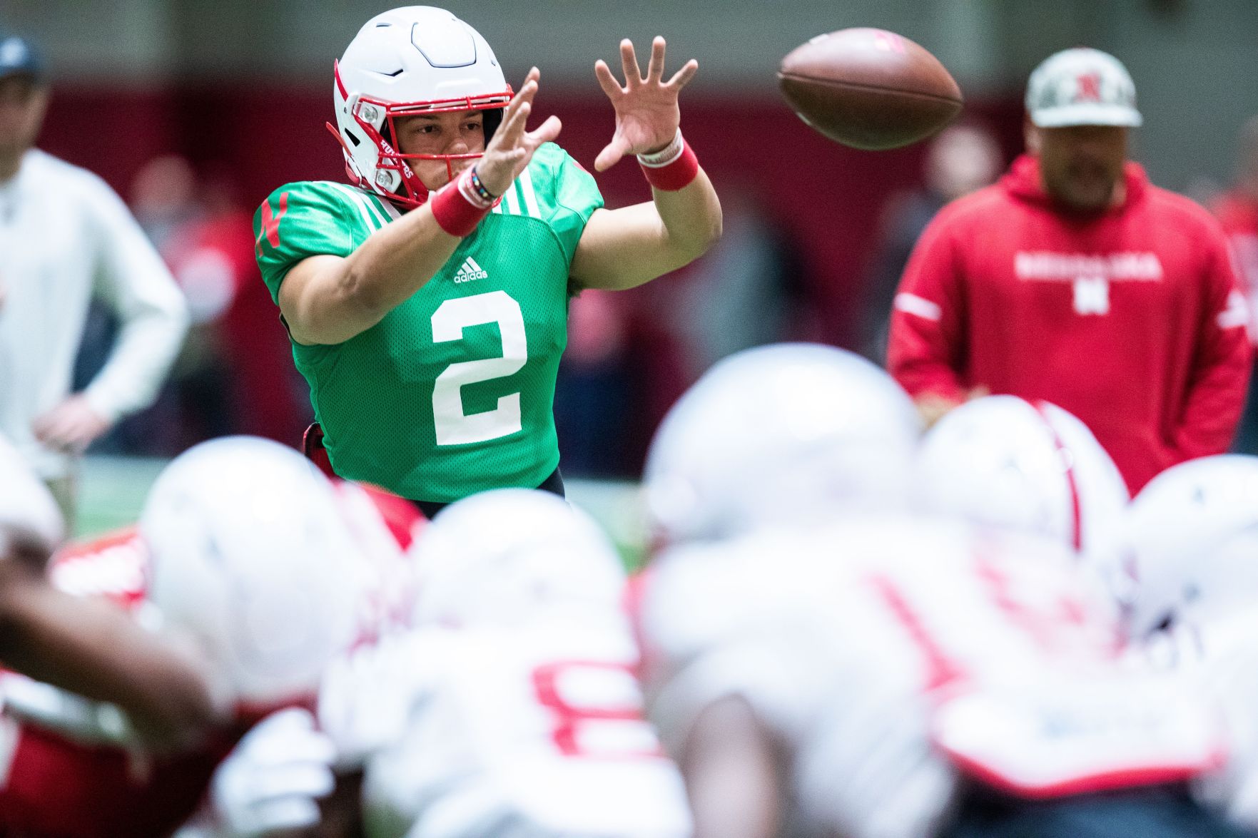 Nebraska worked through practice on April 3, 2019 in Lincoln.